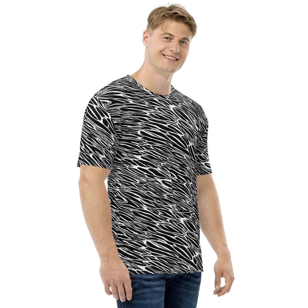 Zebra Voltage on Men's Crew Neck T-Shirt — Right