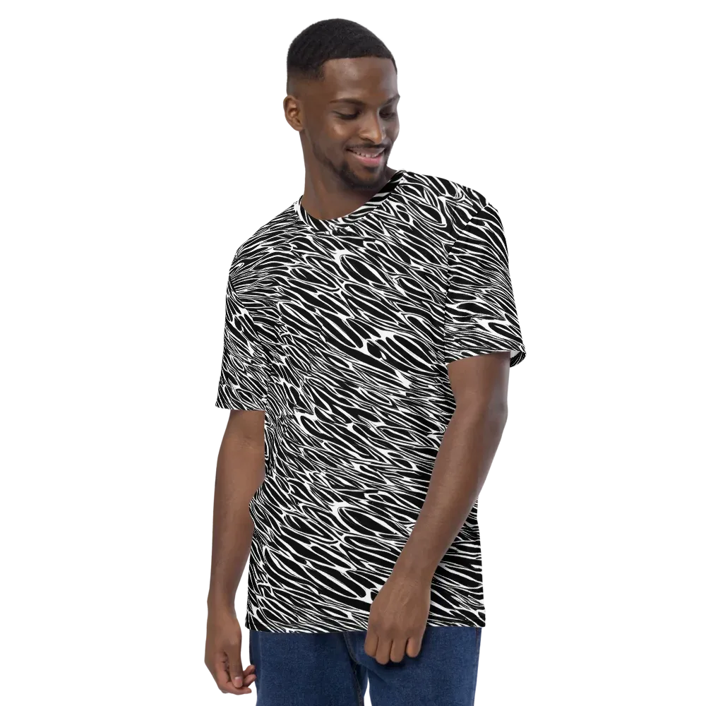 Zebra Voltage on Men's Crew Neck T-Shirt — Left