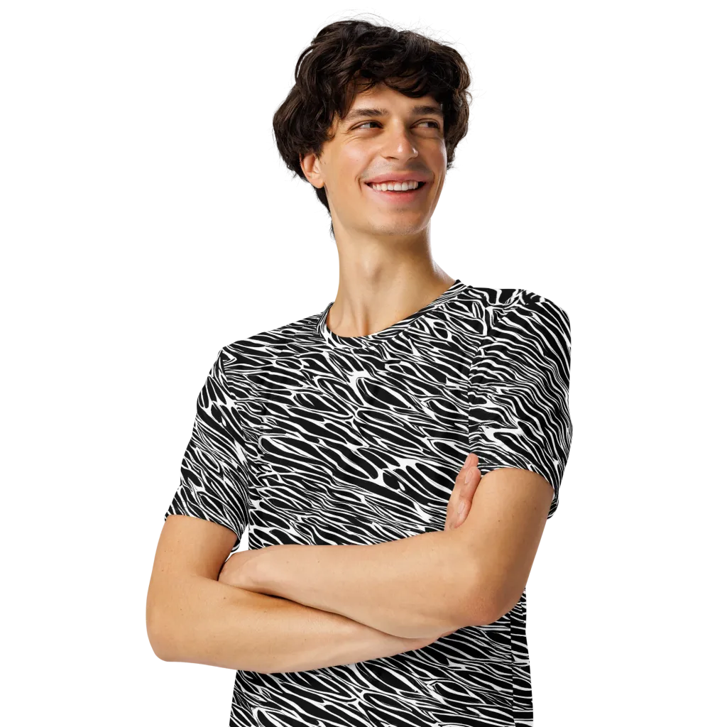 Zebra Voltage on Men's Crew Neck T-Shirt — Left Front
