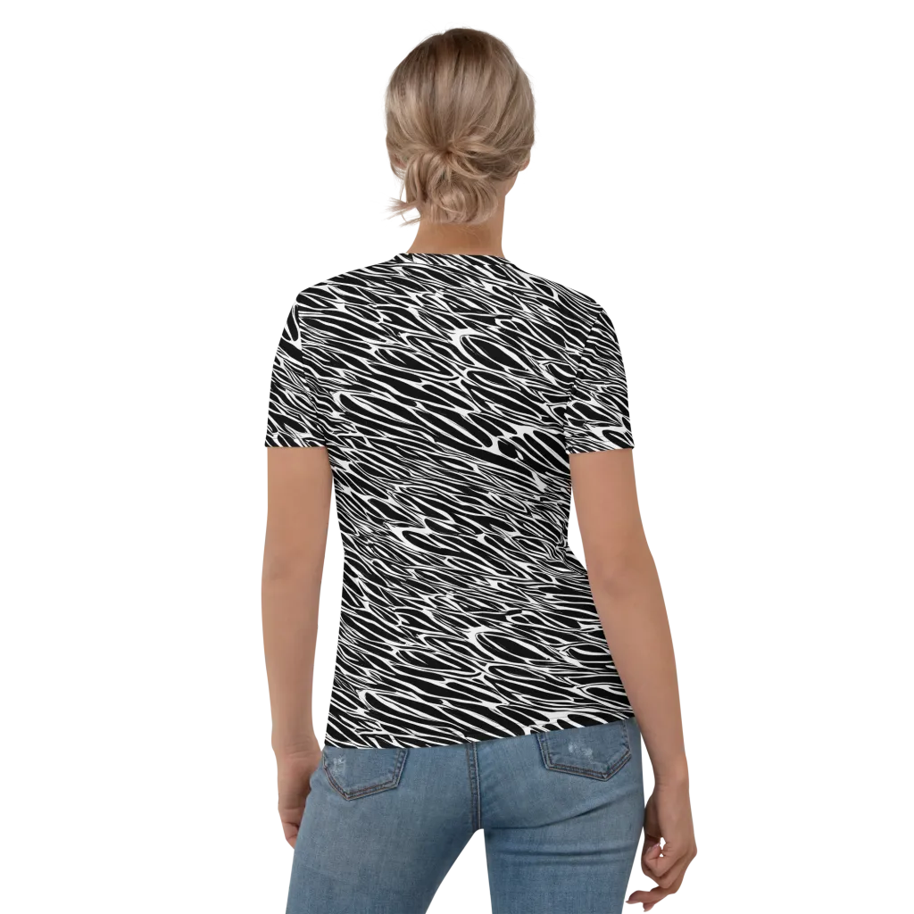 Zebra Voltage on Women's Crew Neck T-Shirt — Back