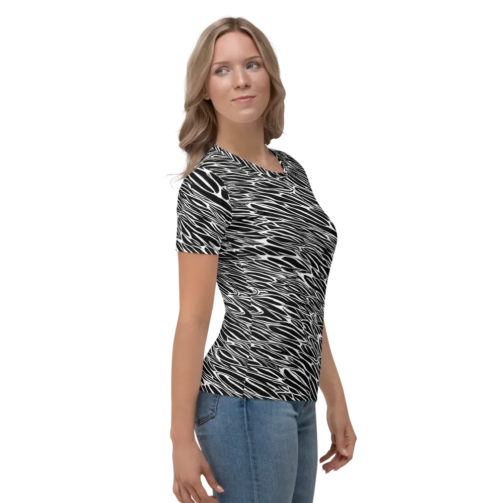 Zebra Voltage on Women's Crew Neck T-Shirt — Right