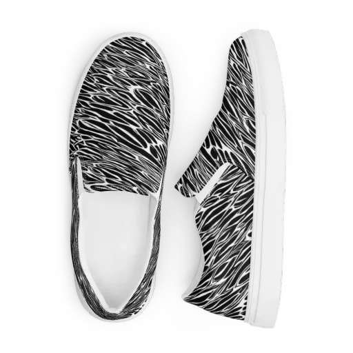 Zebra Voltage on a Men's Slip-On Canvas Shoes