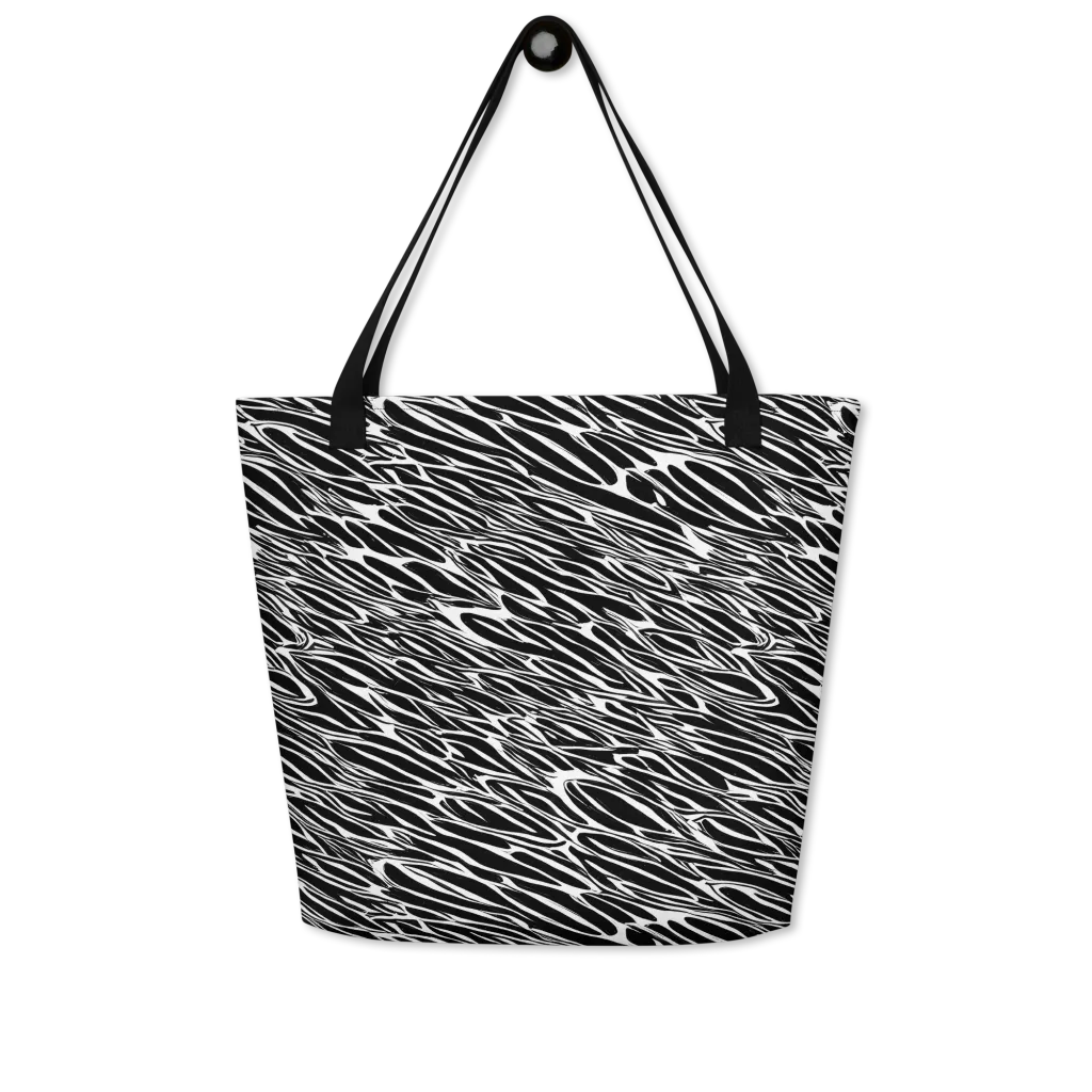 Zebra Voltage on Large Tote Bag W/ Pocket — Front