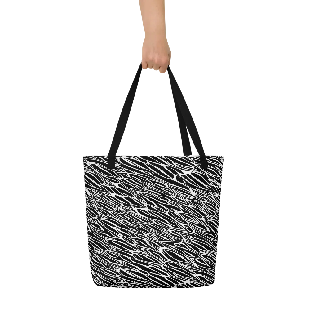 Zebra Voltage on Large Tote Bag W/ Pocket — Front