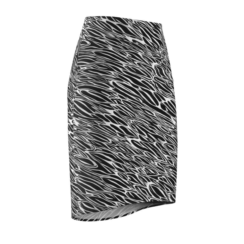 Zebra Voltage on Pencil Skirt — Front Side