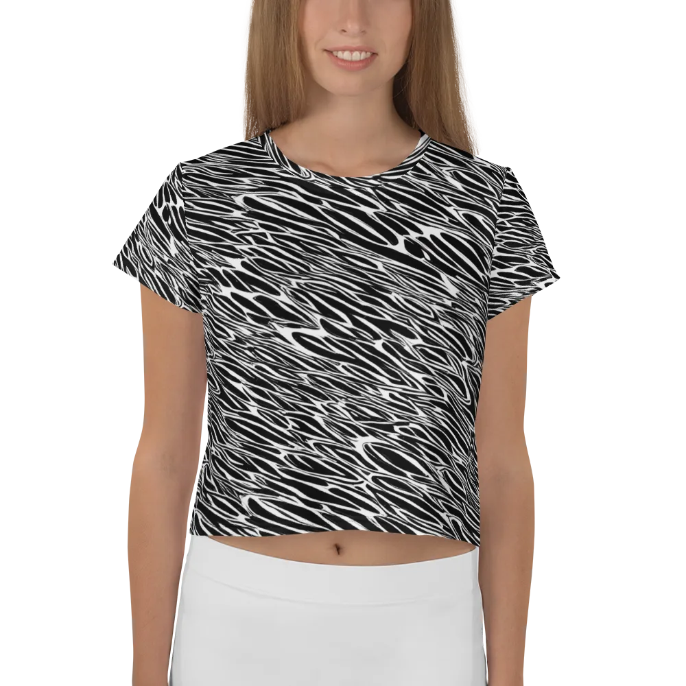 Zebra Voltage on Crop Tee — Front
