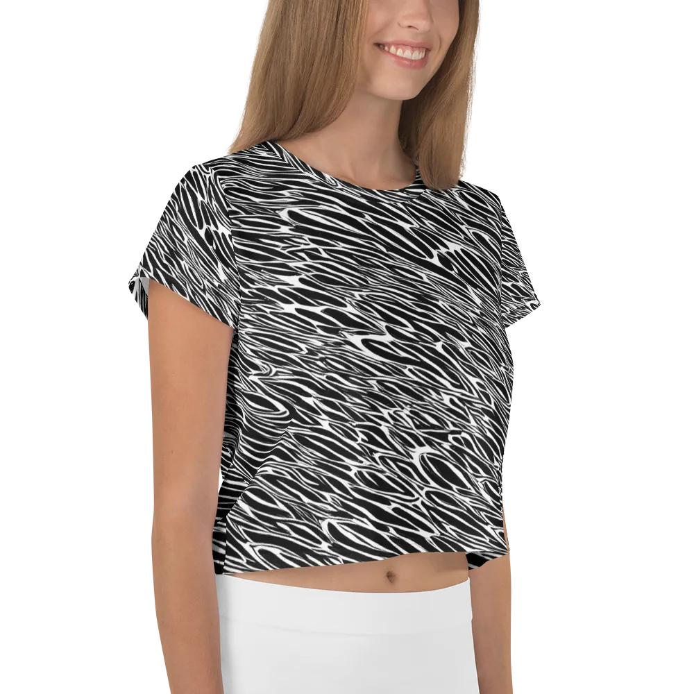 Zebra Voltage on Crop Tee — Right