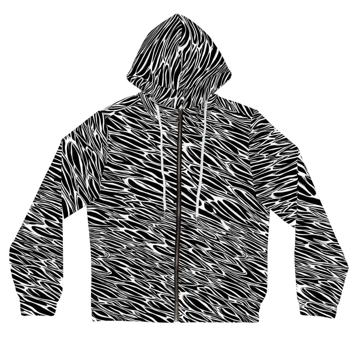 Zebra Voltage on Women's Full-Zip Hoodie — Front