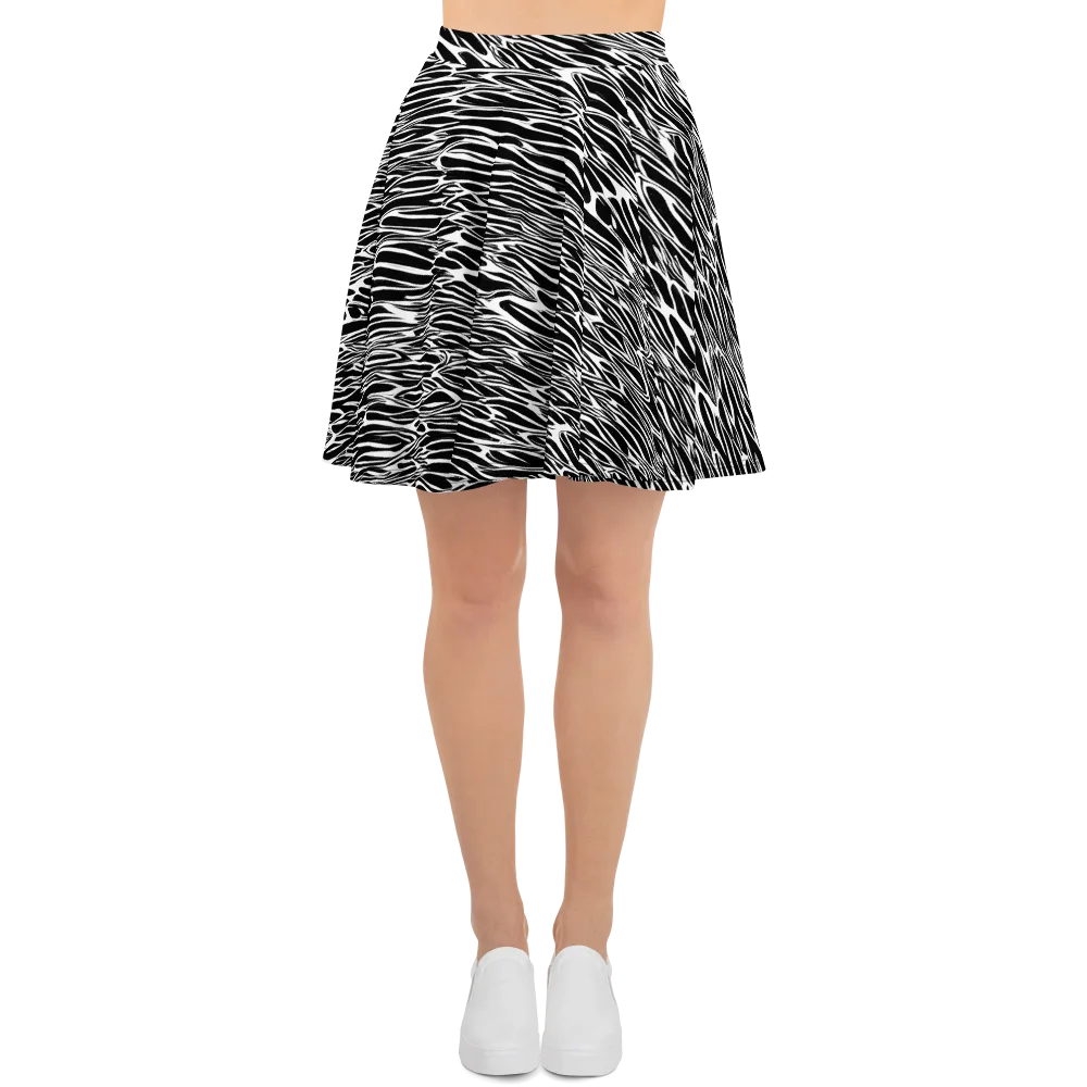 Zebra Voltage on Skater Skirt — Front