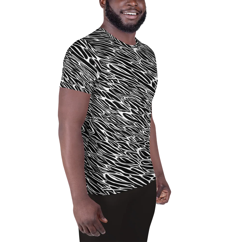 Zebra Voltage on Men's Athletic T-Shirt — Right