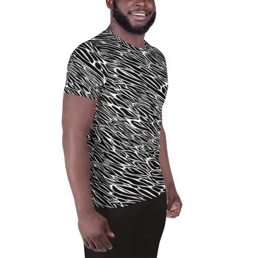 Zebra Voltage on a Men's Athletic T-Shirt