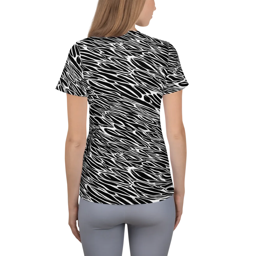 Zebra Voltage on Women's Athletic T-Shirt — Back