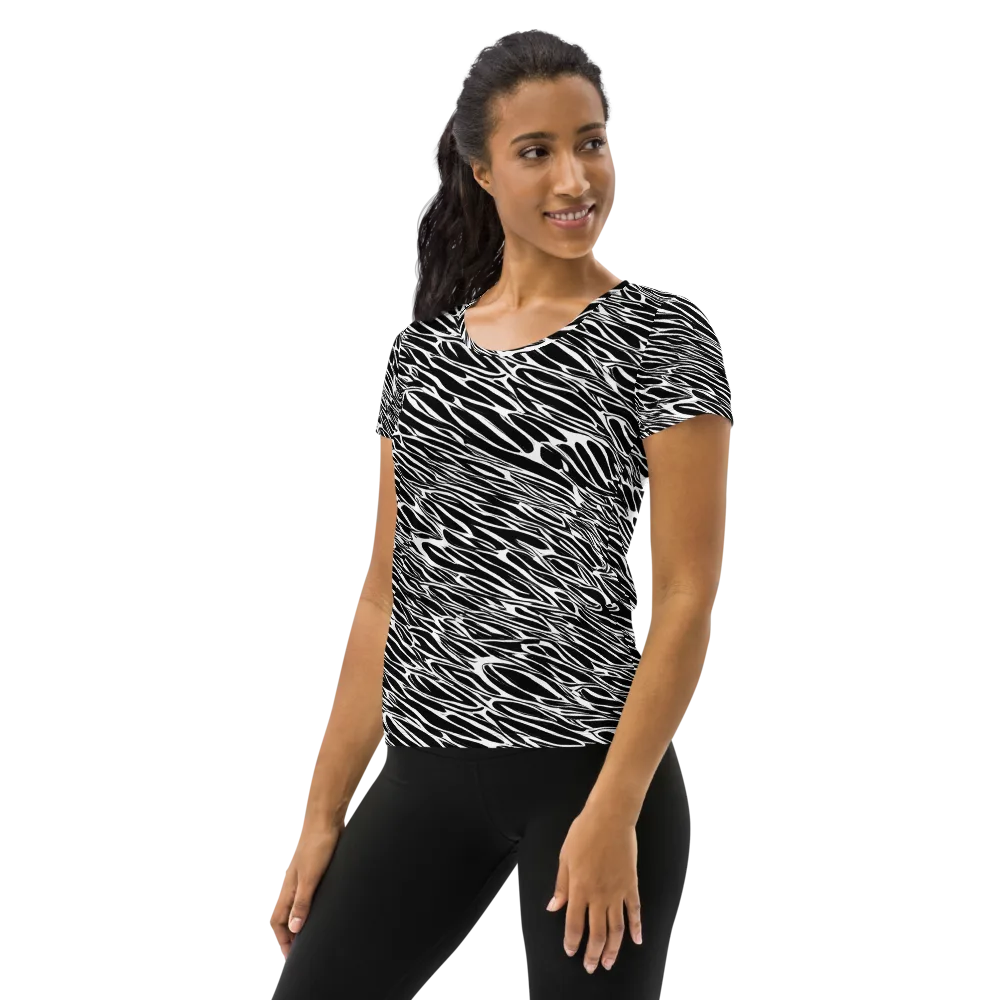 Zebra Voltage on Women's Athletic T-Shirt — Left
