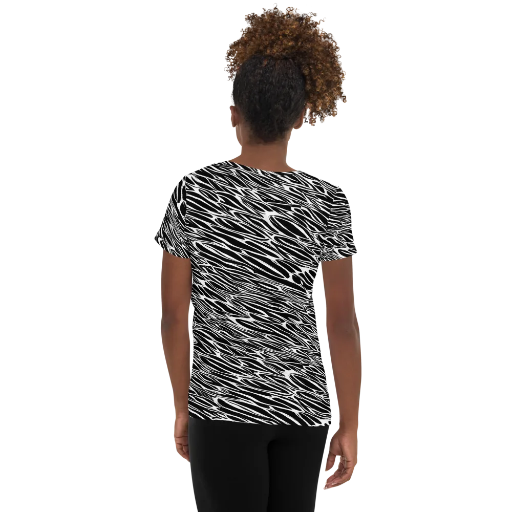 Zebra Voltage on Women's Athletic T-Shirt — Back