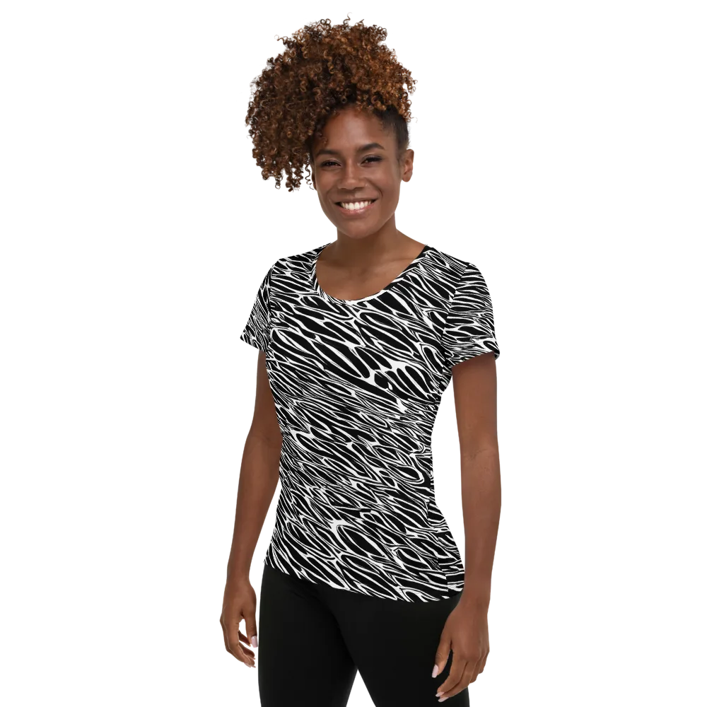 Zebra Voltage on Women's Athletic T-Shirt — Left