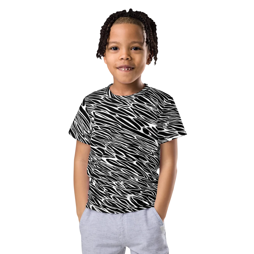 Zebra Voltage on Kids Crew Neck T-Shirt — Front