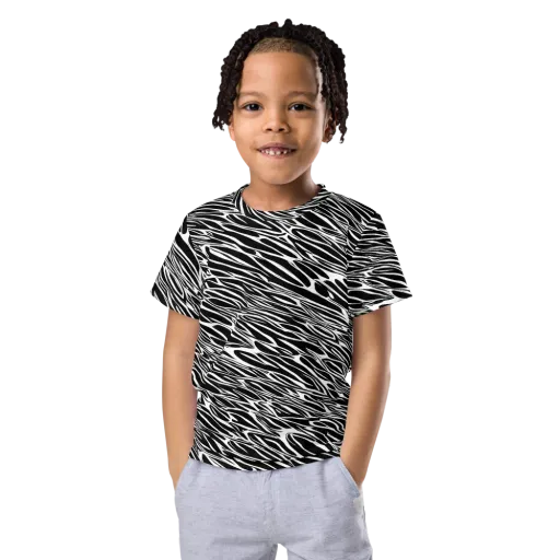 Zebra Voltage on a Kids Crew Neck T-Shirt