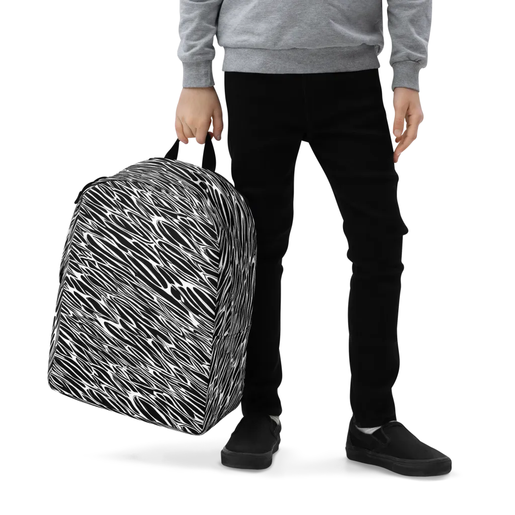 Zebra Voltage on Minimalist Backpack — Zoomed-in