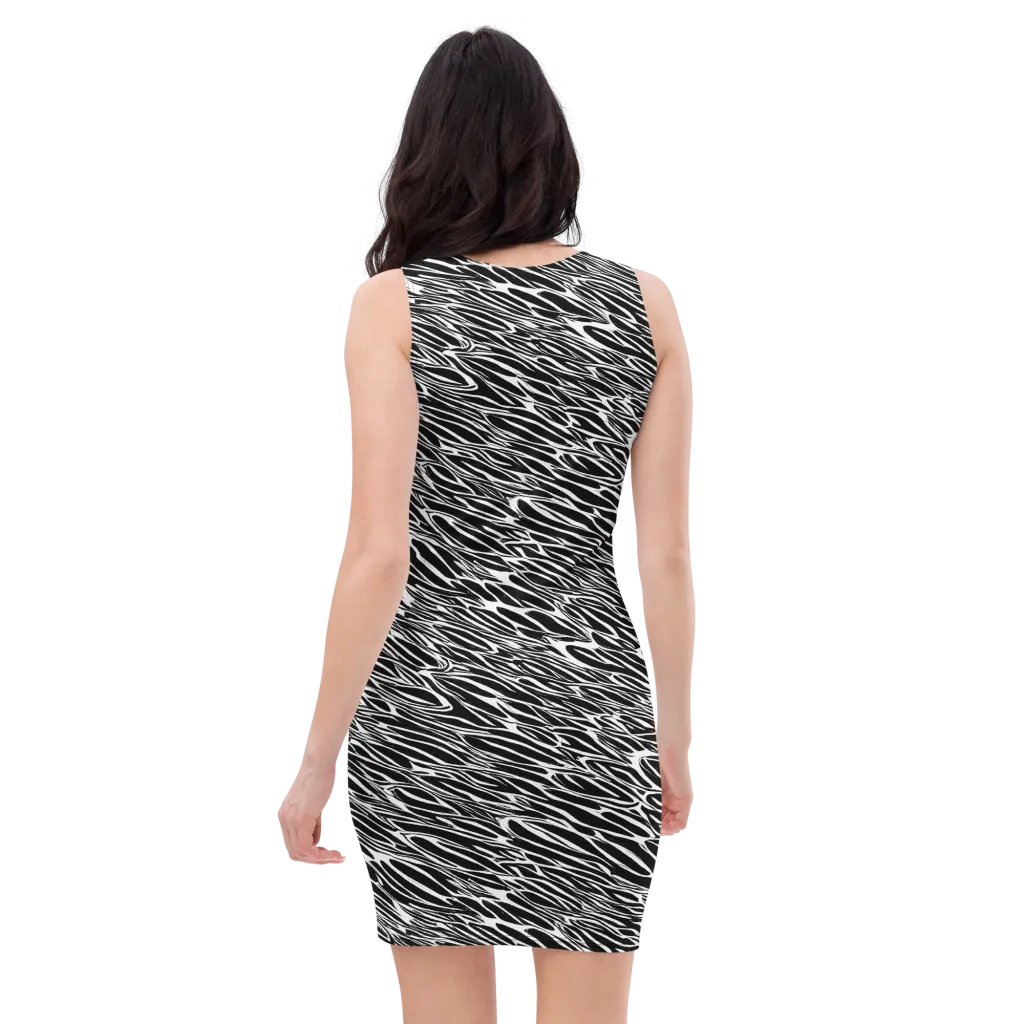 Zebra Voltage on Bodycon Dress — Back