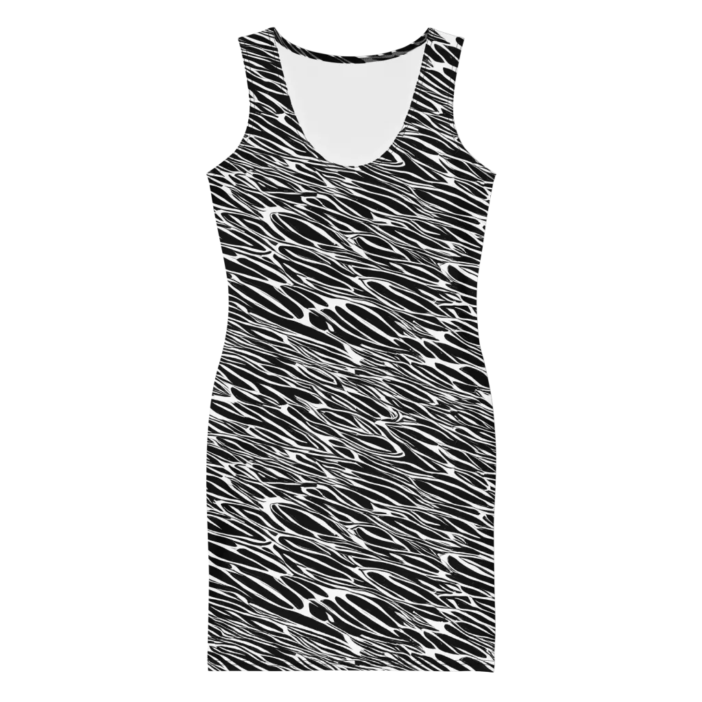 Zebra Voltage on Bodycon Dress — Front