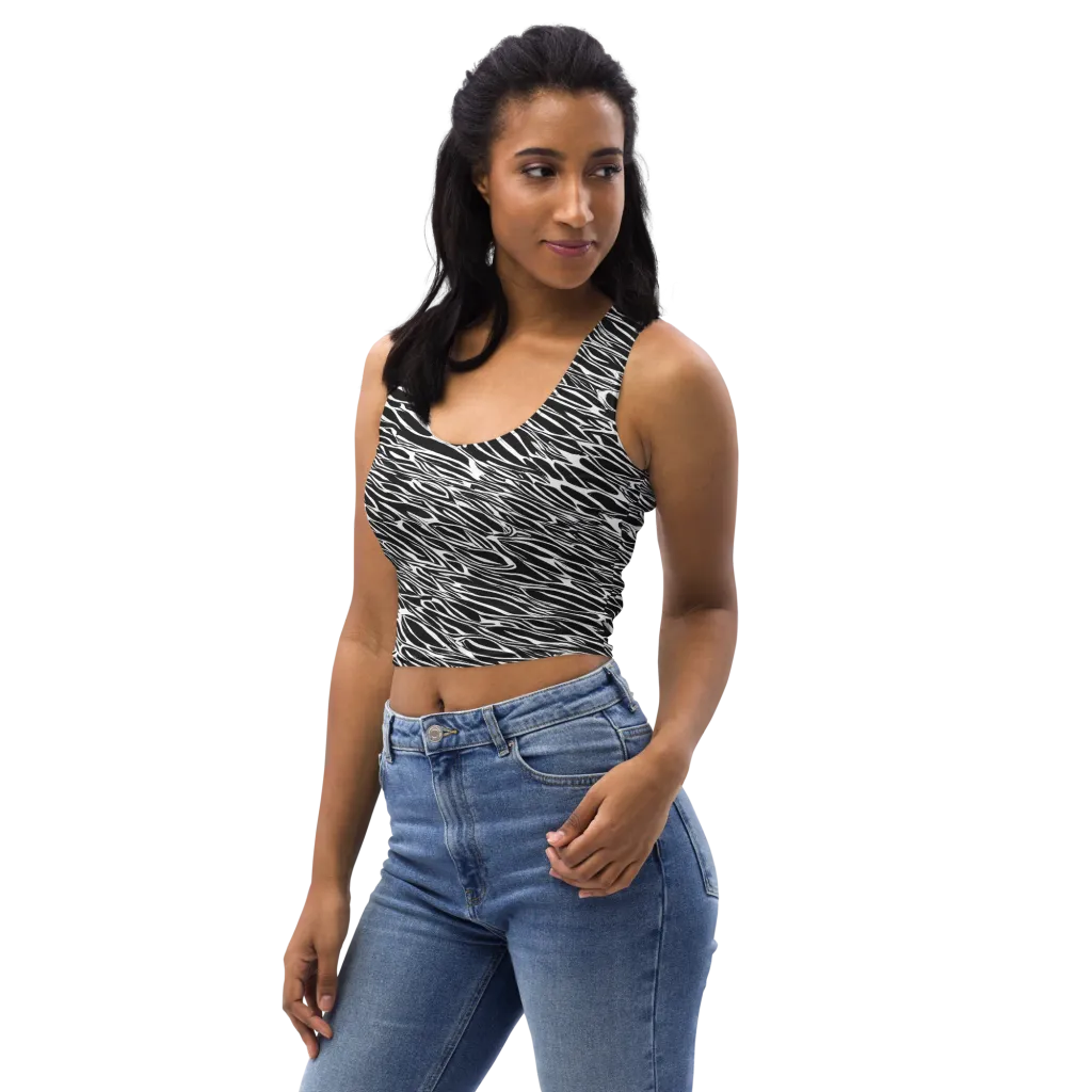 Zebra Voltage on Crop Top — Left Front
