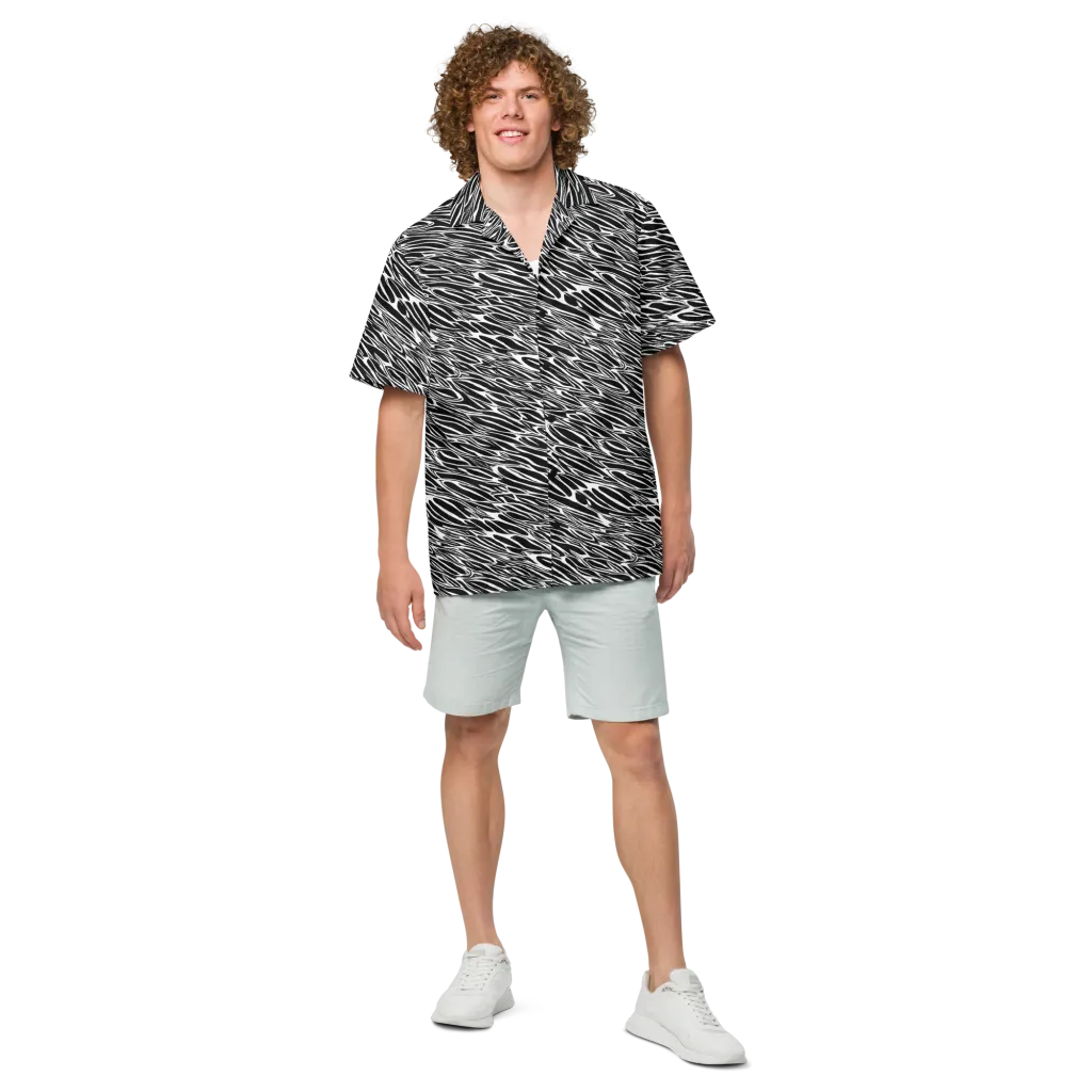 Zebra Voltage on Button Shirt — Front
