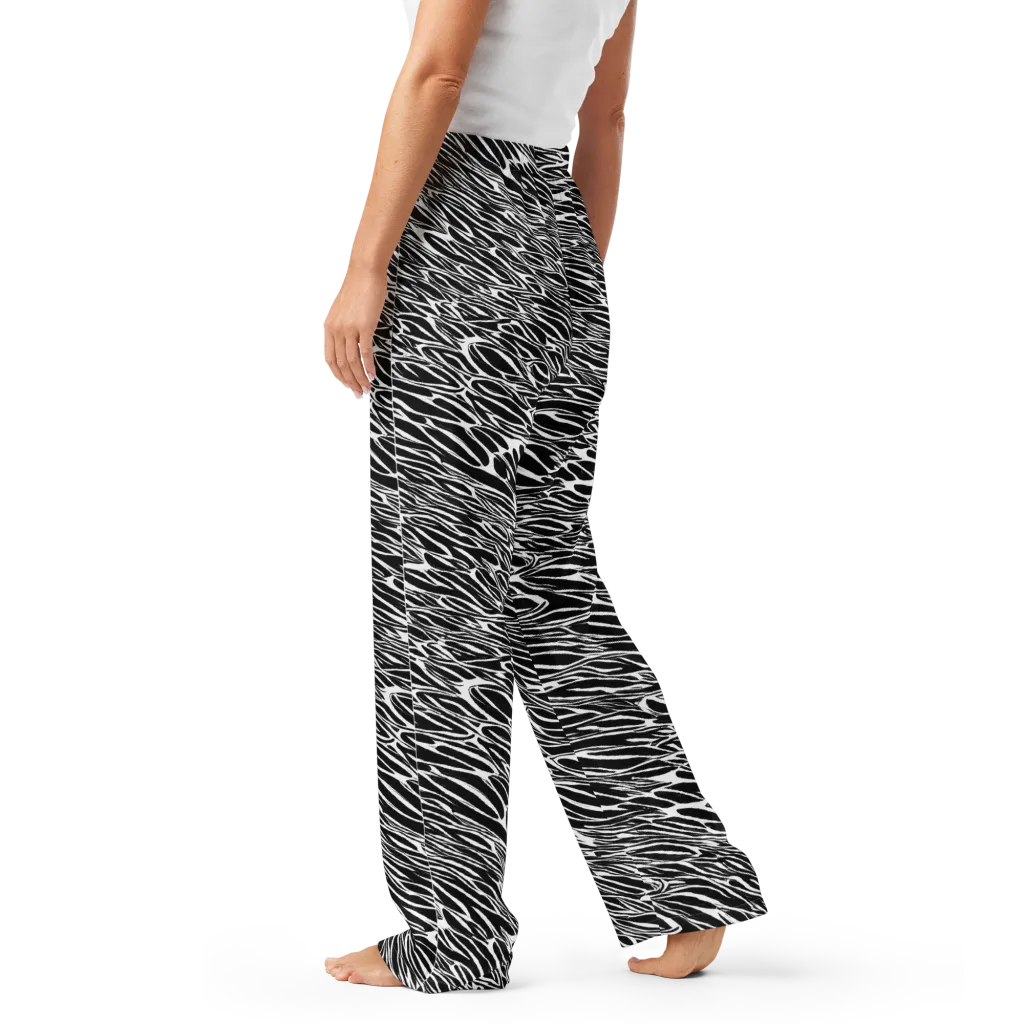 Zebra Voltage on Women's Pajama Pants — Left