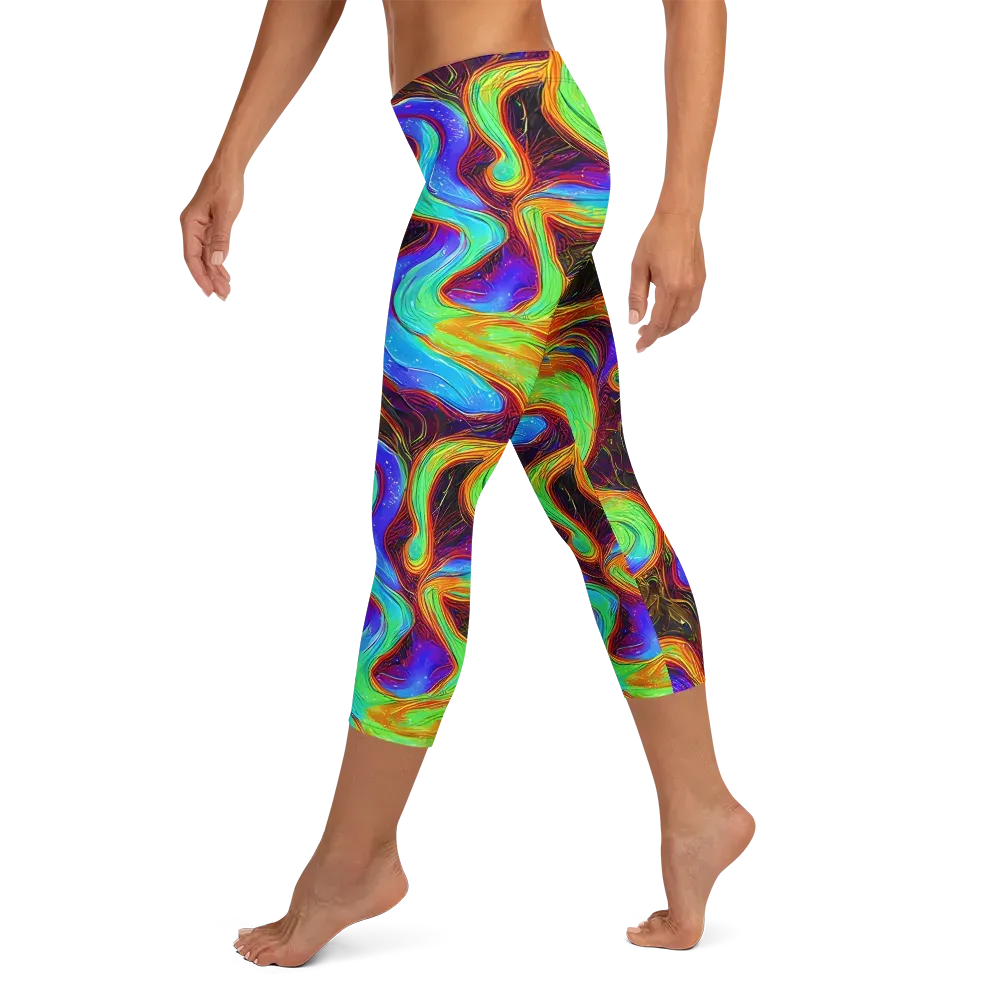 Arcane Flow on Capri Leggings — Left