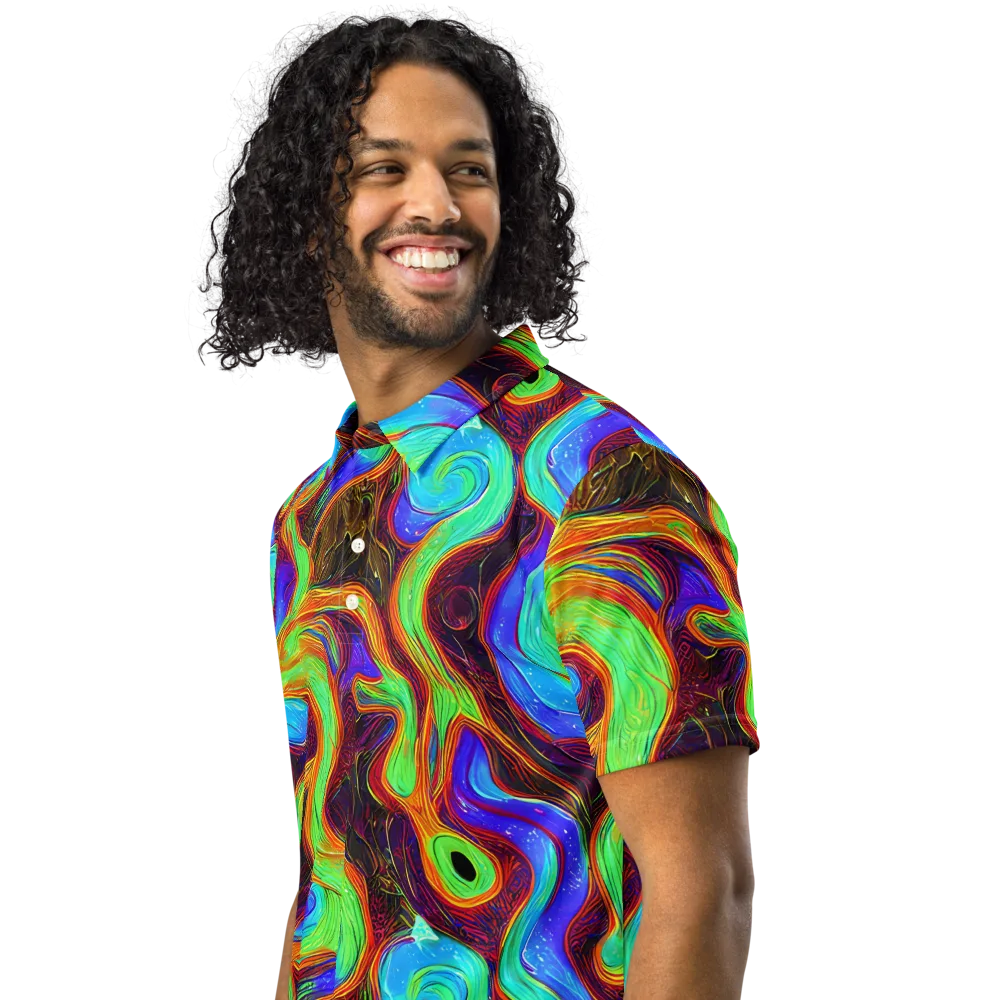 Arcane Flow on Men's Slim Fit Polo Shirt — Left Front