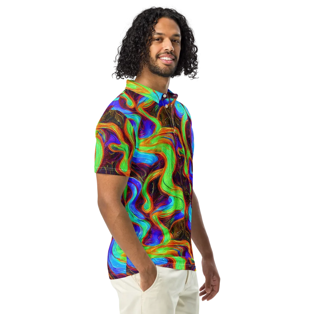Arcane Flow on Men's Slim Fit Polo Shirt — Right Front