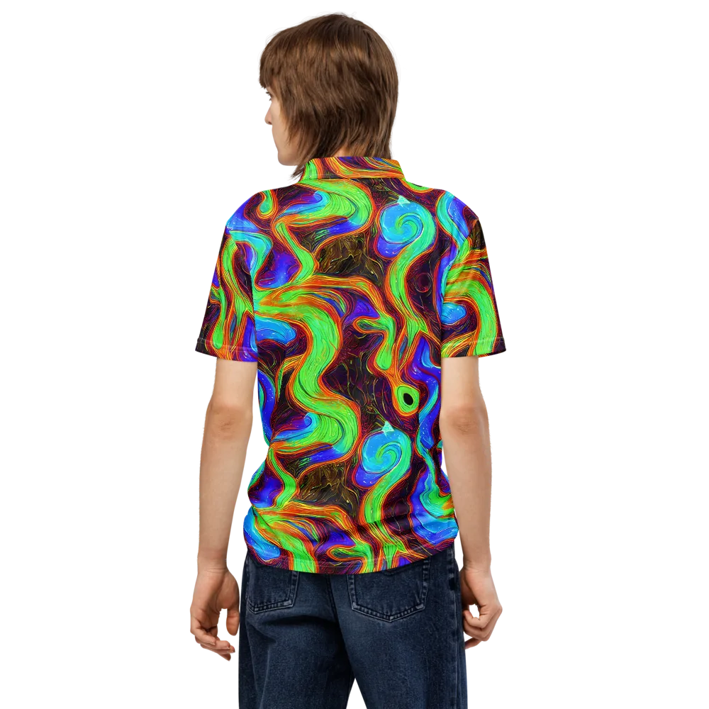 Arcane Flow on Men's Slim Fit Polo Shirt — Back