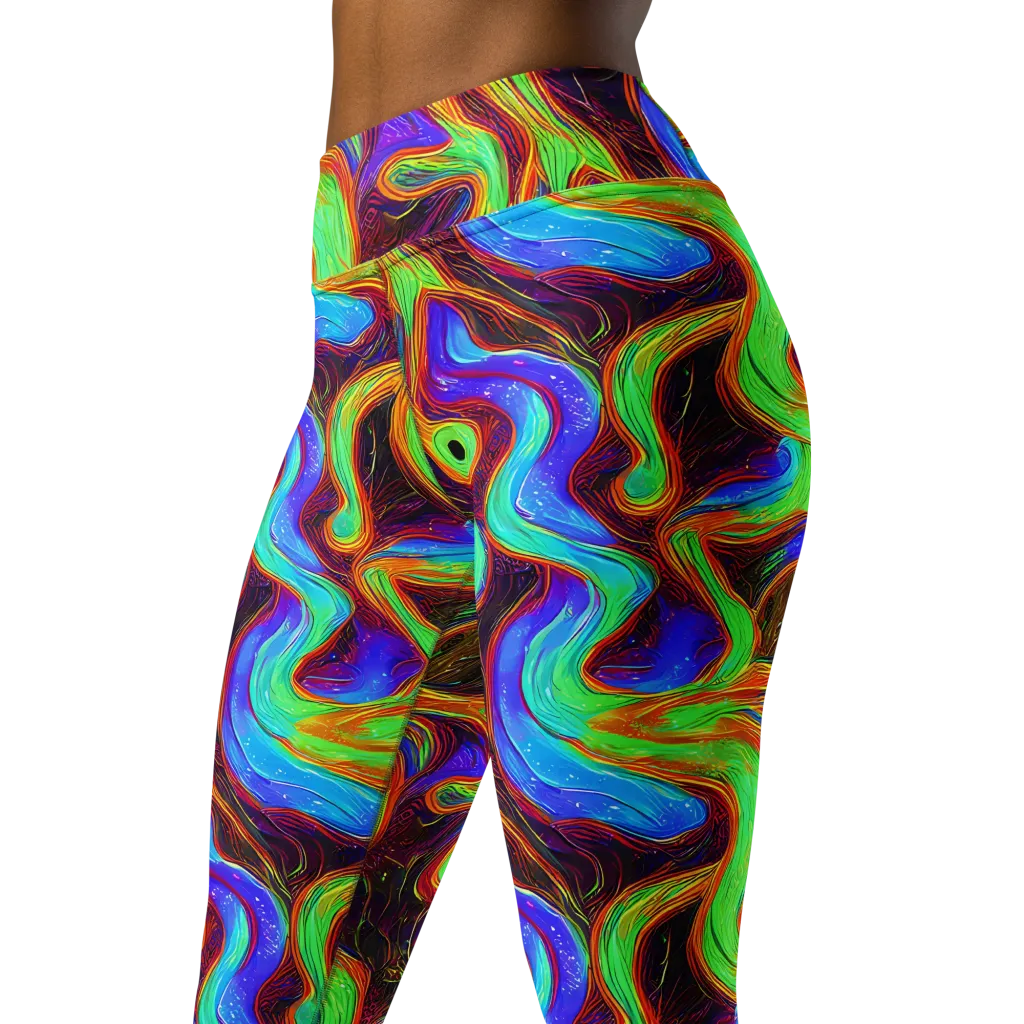 Arcane Flow on Yoga Leggings — Left Front