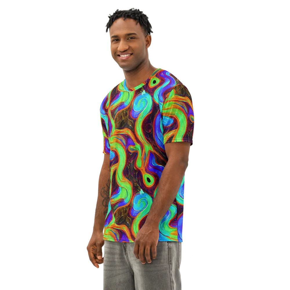 Arcane Flow on Men's Cotton Crew Neck T-Shirt — Left Front