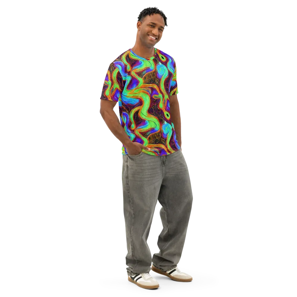 Arcane Flow on Men's Cotton Crew Neck T-Shirt — Right Front