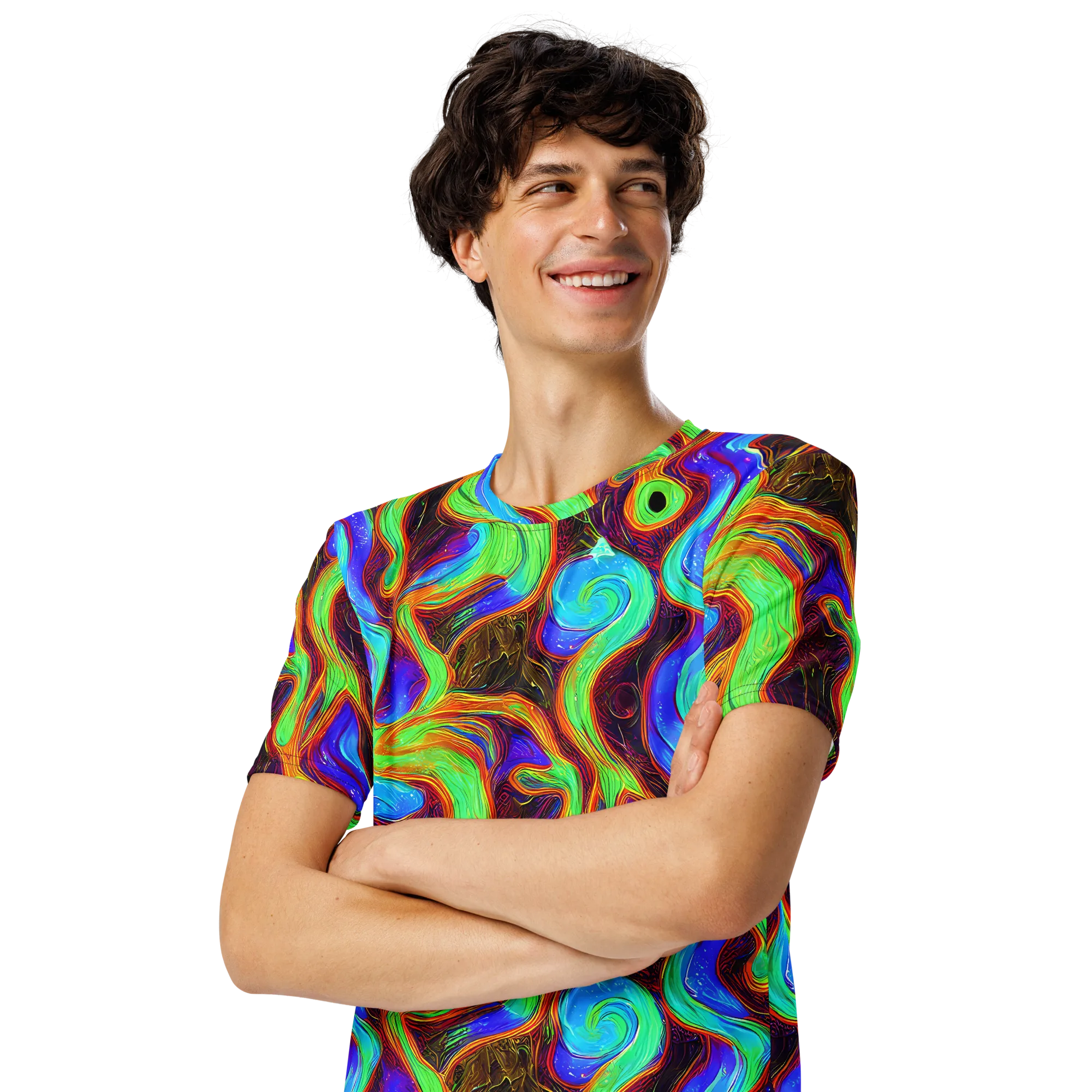 Arcane Flow on Men's Crew Neck T-Shirt — Left Front