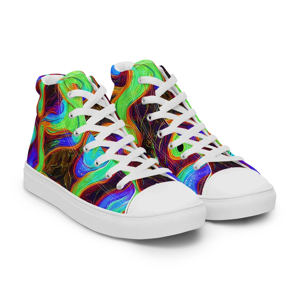 Arcane Flow on Men's High Top Canvas Shoes — Right Front
