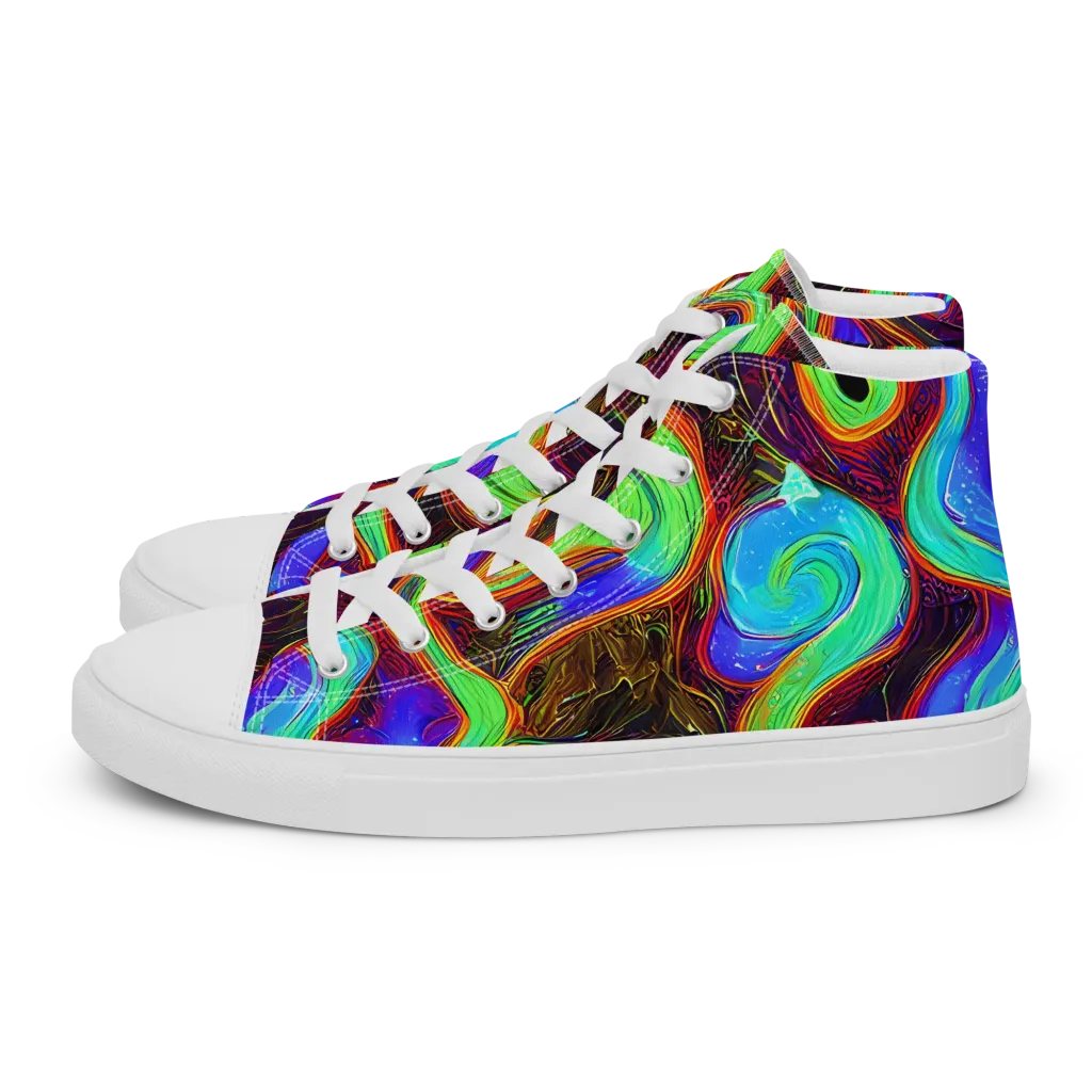 Arcane Flow on Men's High Top Canvas Shoes — Left