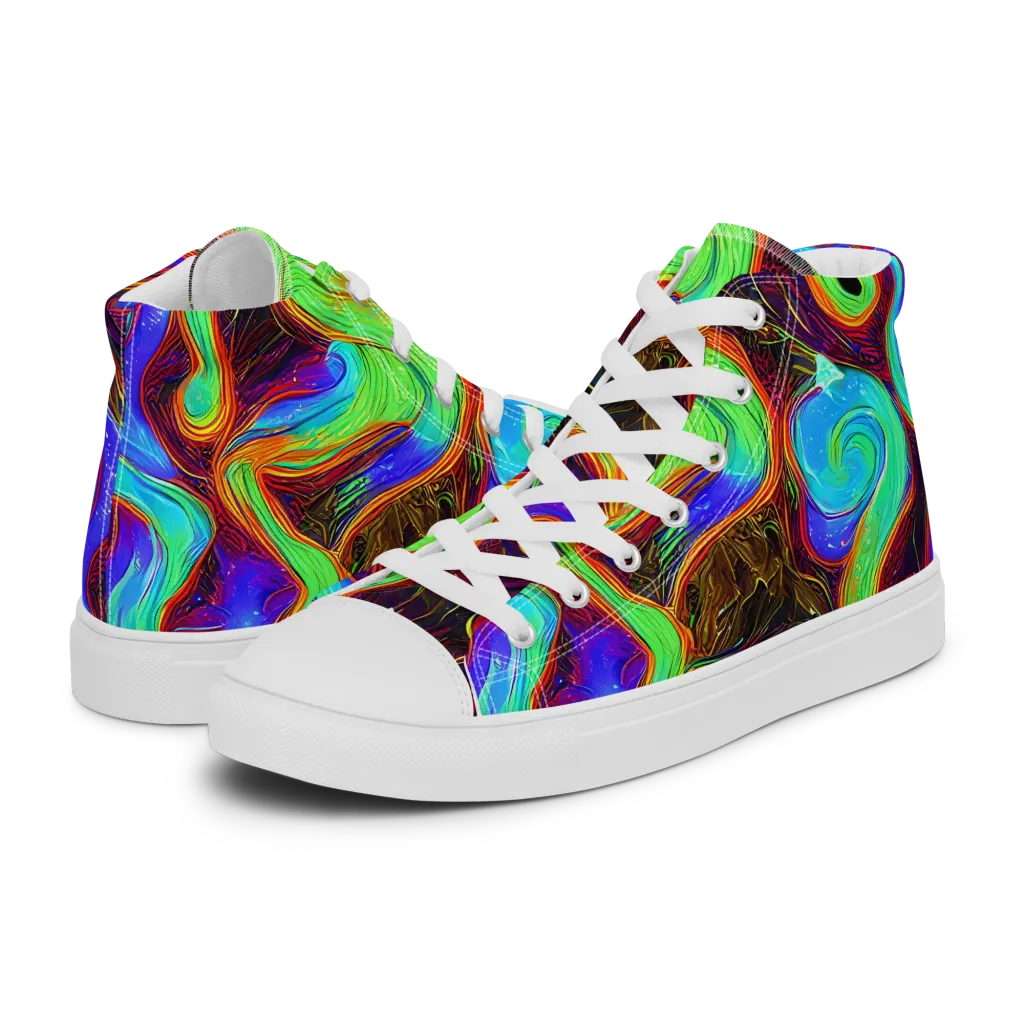 Arcane Flow on Men's High Top Canvas Shoes — Left
