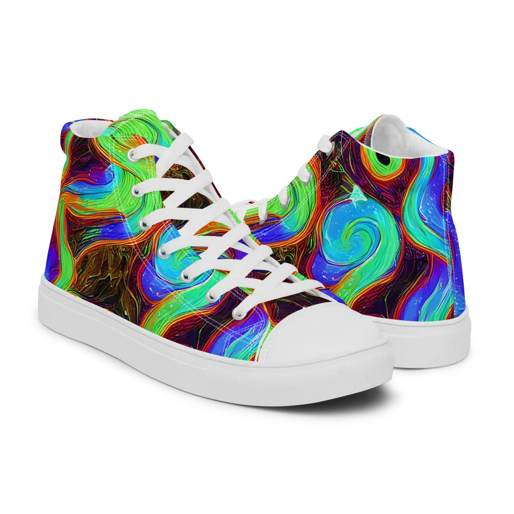 Arcane Flow on Men's High Top Canvas Shoes — Right
