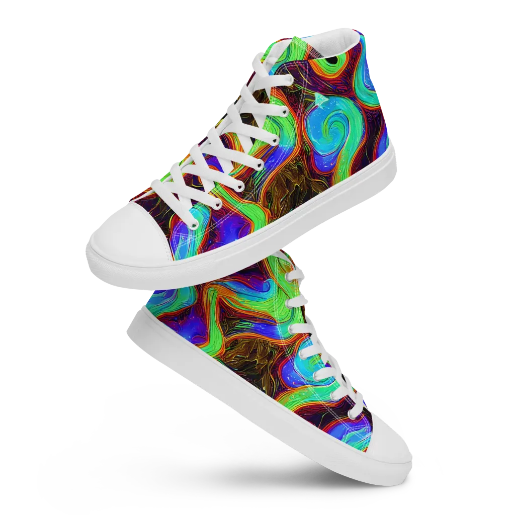 Arcane Flow on Men's High Top Canvas Shoes — Front