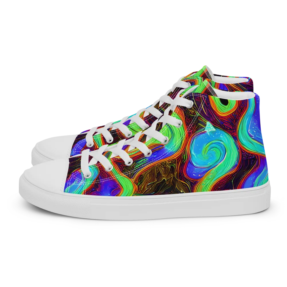 Arcane Flow on Women's High Top Canvas Shoes — Left