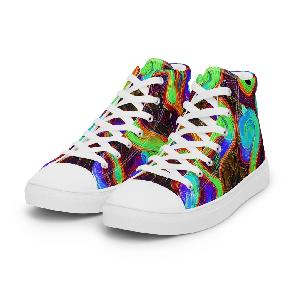 Arcane Flow on Women's High Top Canvas Shoes — Left Front