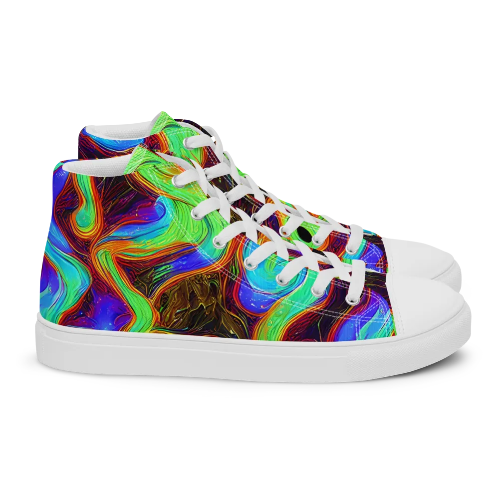Arcane Flow on Women's High Top Canvas Shoes — Right