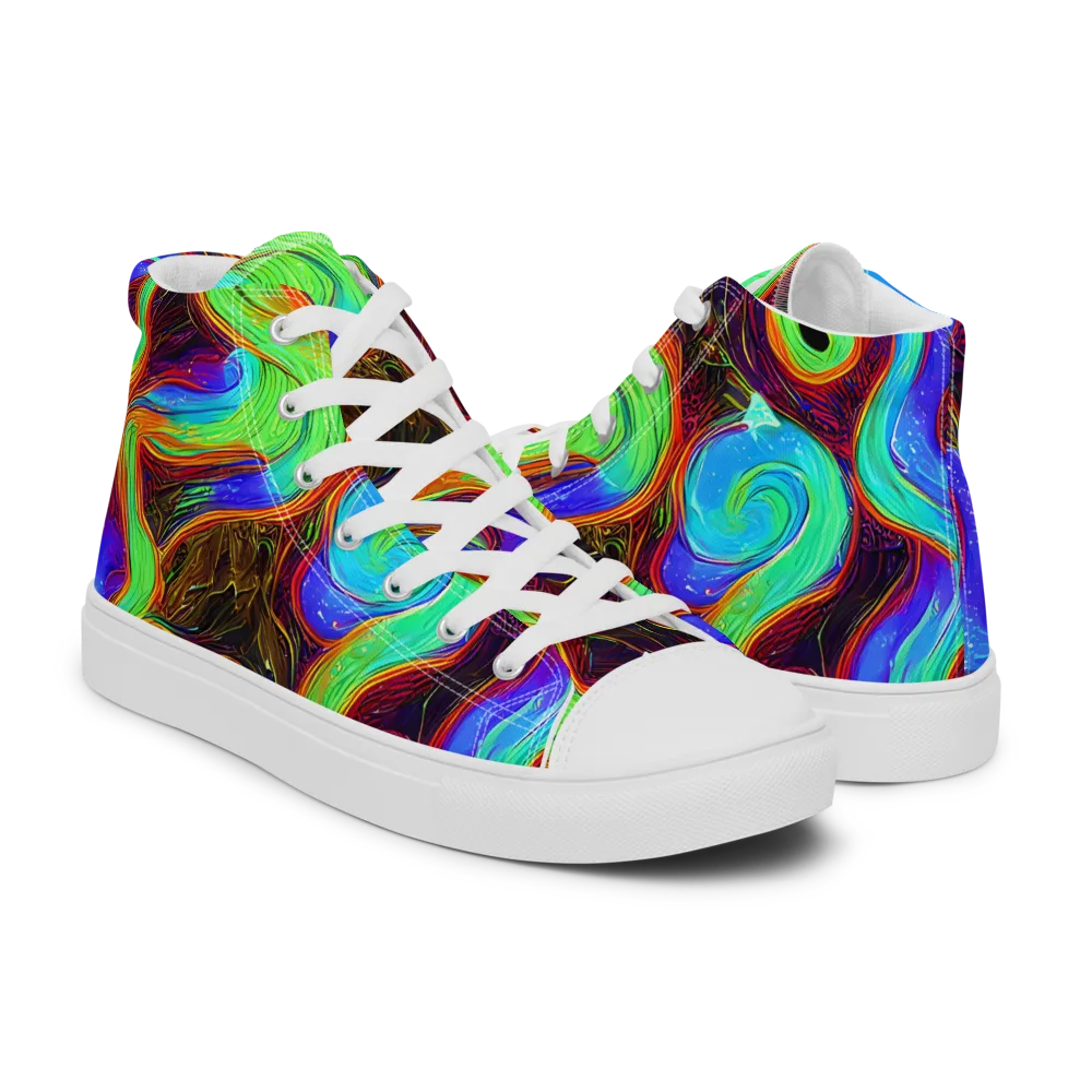 Arcane Flow on Women's High Top Canvas Shoes — Right