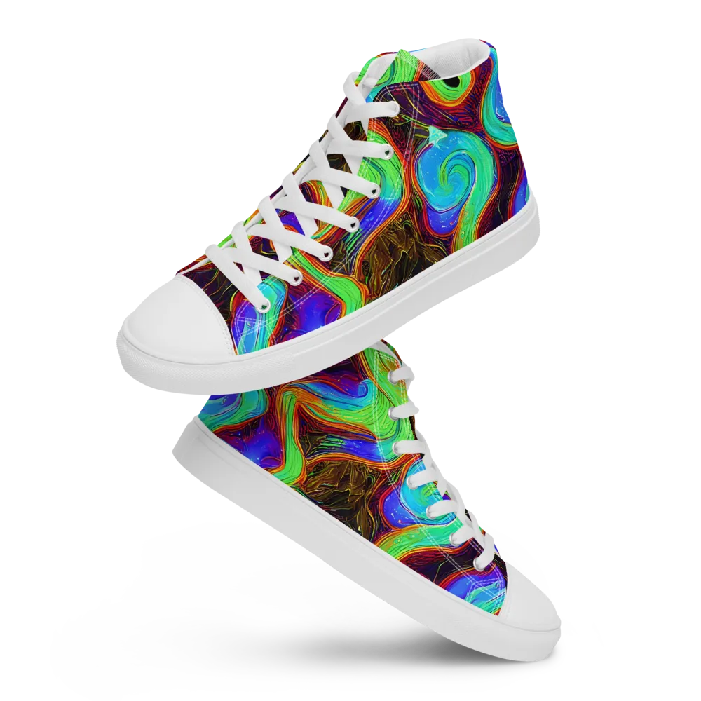 Arcane Flow on Women's High Top Canvas Shoes — Front