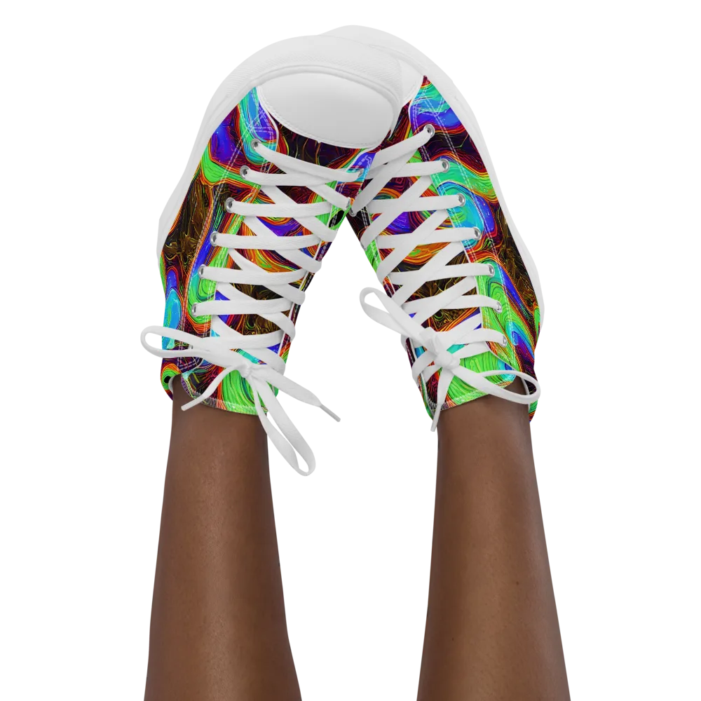 Arcane Flow on Women's High Top Canvas Shoes — Front