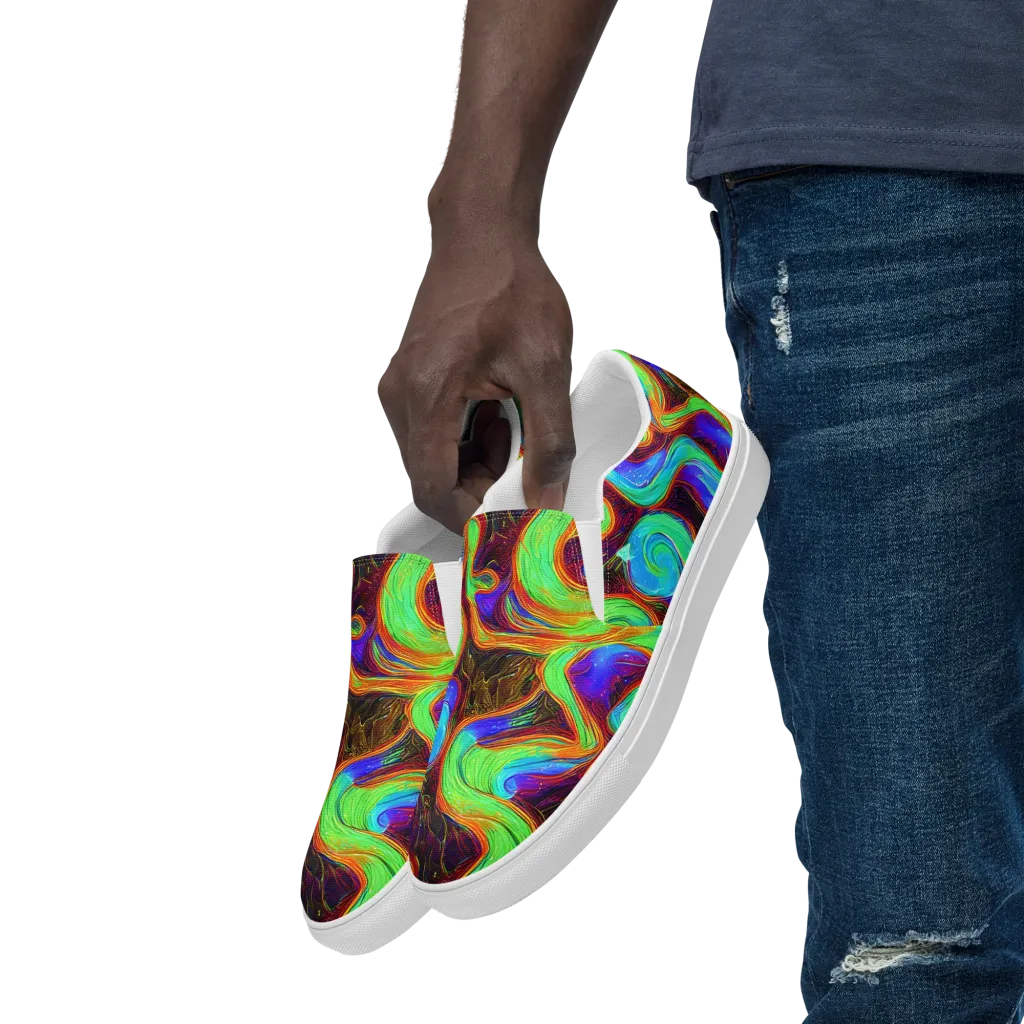 Arcane Flow on Men's Slip-On Canvas Shoes — Left Front