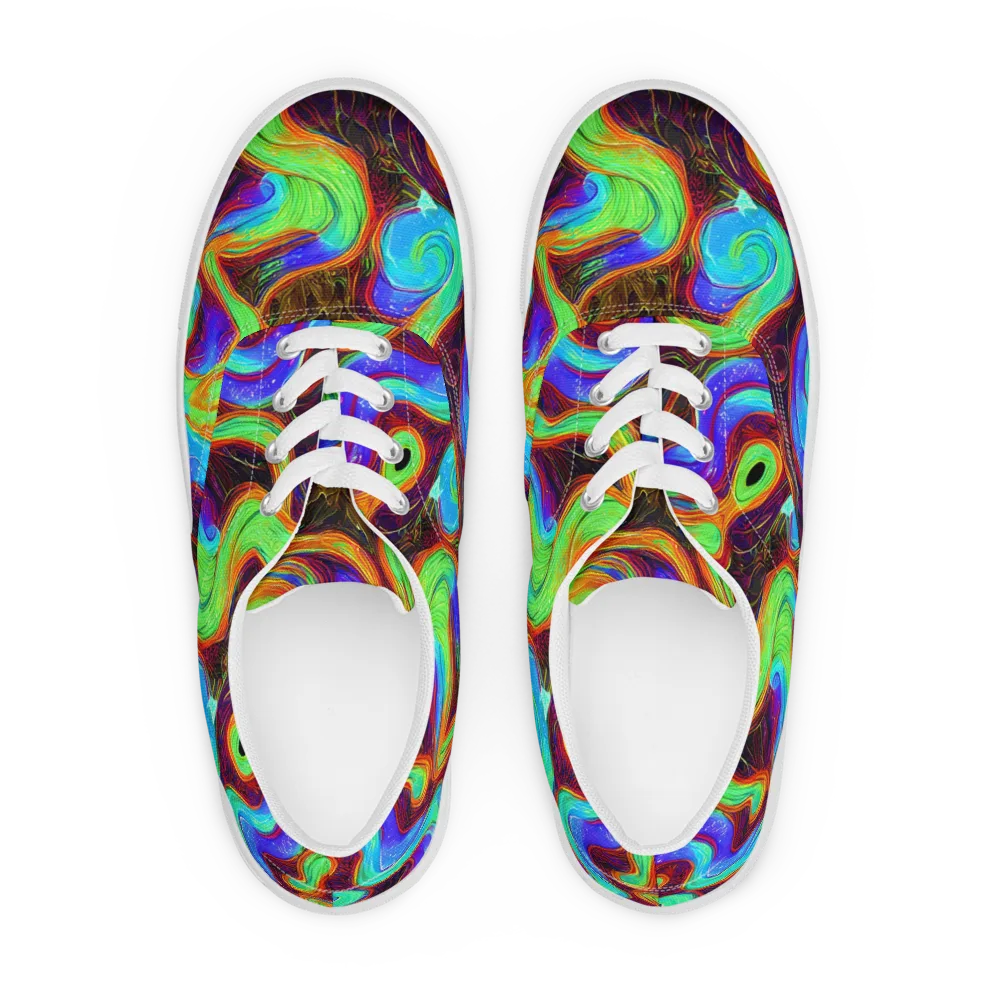 Arcane Flow on Men's Lace-Up Canvas Shoes — Front