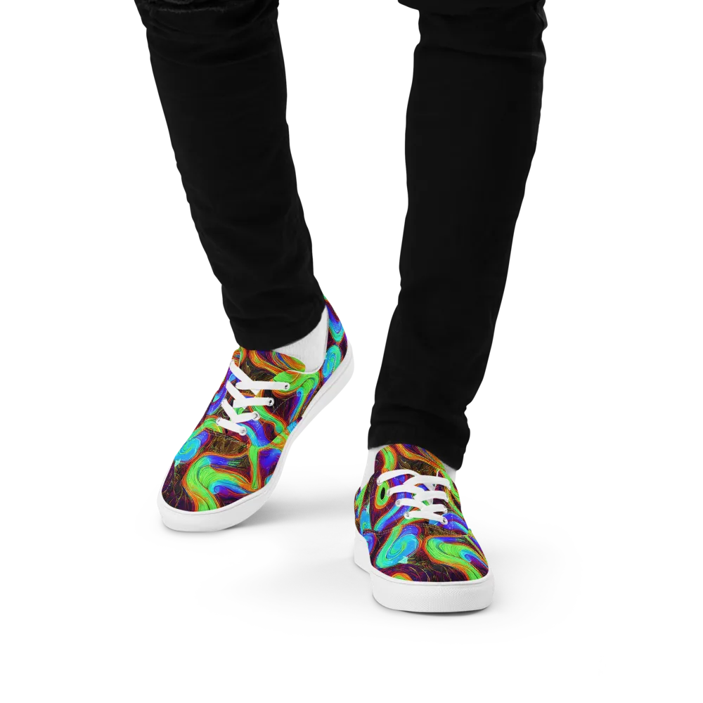Arcane Flow on Men's Lace-Up Canvas Shoes — Front