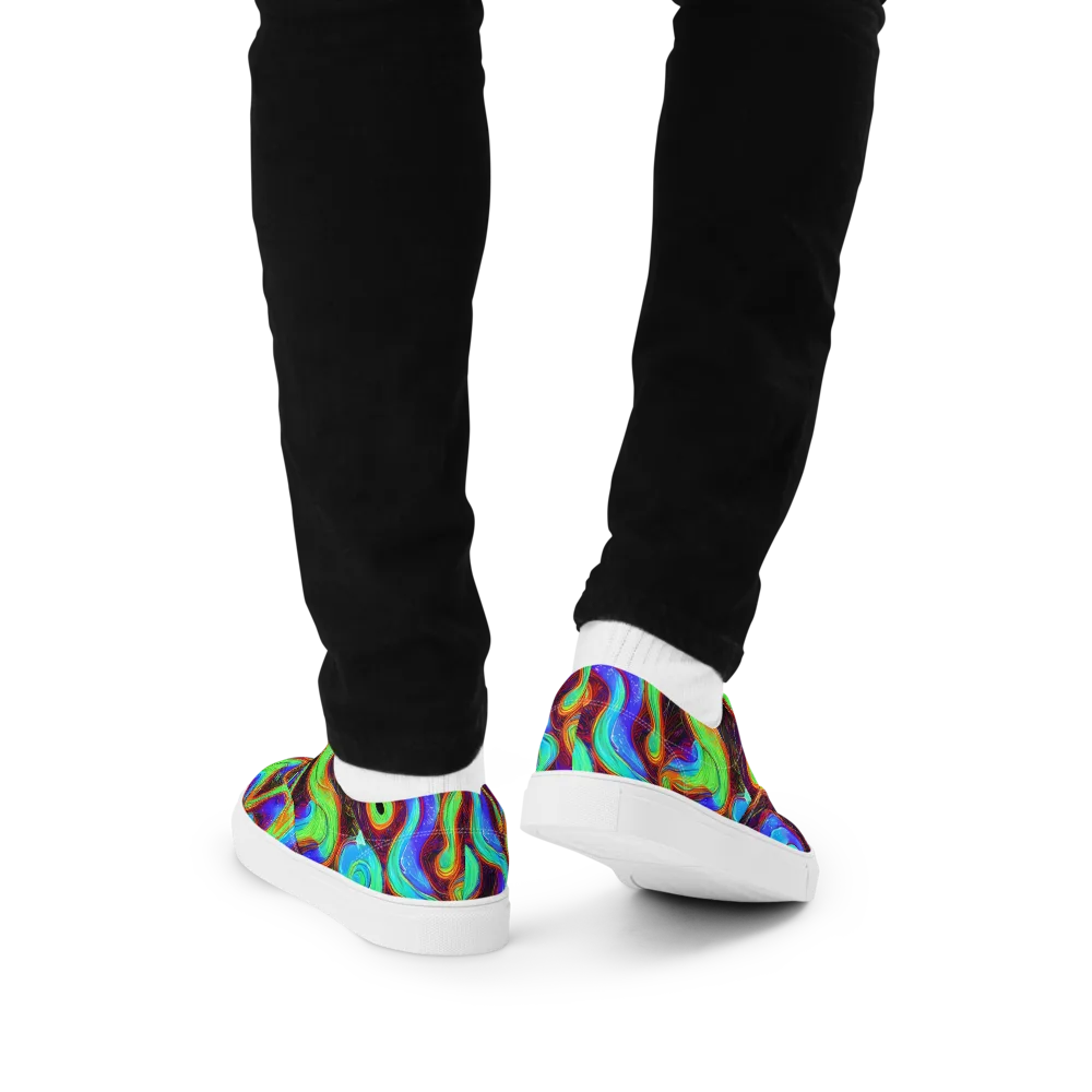 Arcane Flow on Men's Lace-Up Canvas Shoes — Back